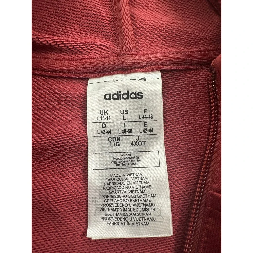 Adidas Mens Quarter Zip Hoodie Burgundy Navy Colorblock GD9027 Large